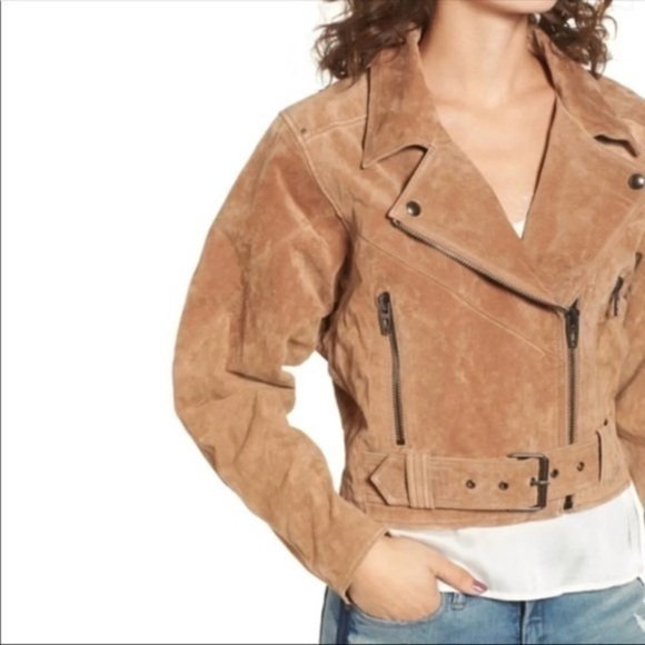 Blank NYC caramel brown suede leather jacket - Picture 5 of 7